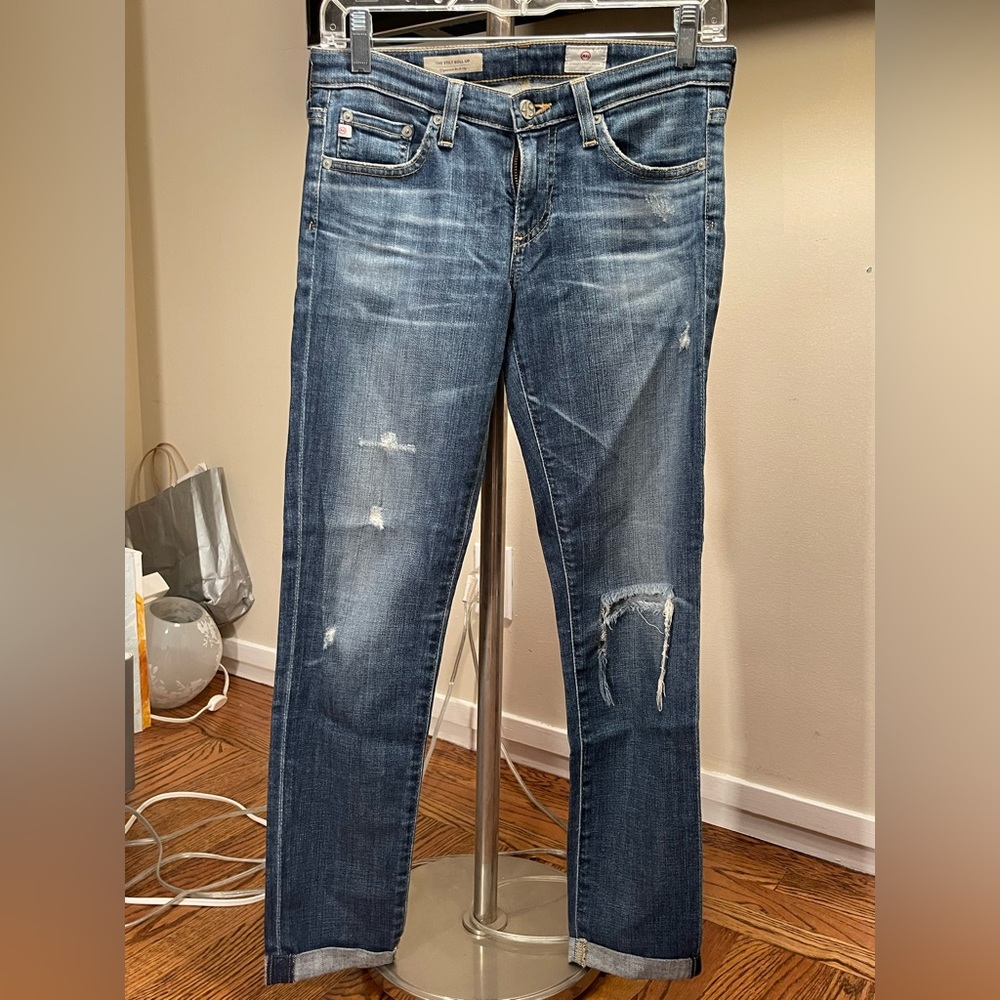 AG Adriano Goldshmeid Stilt Cigarette Roll Up Jeans Size 26